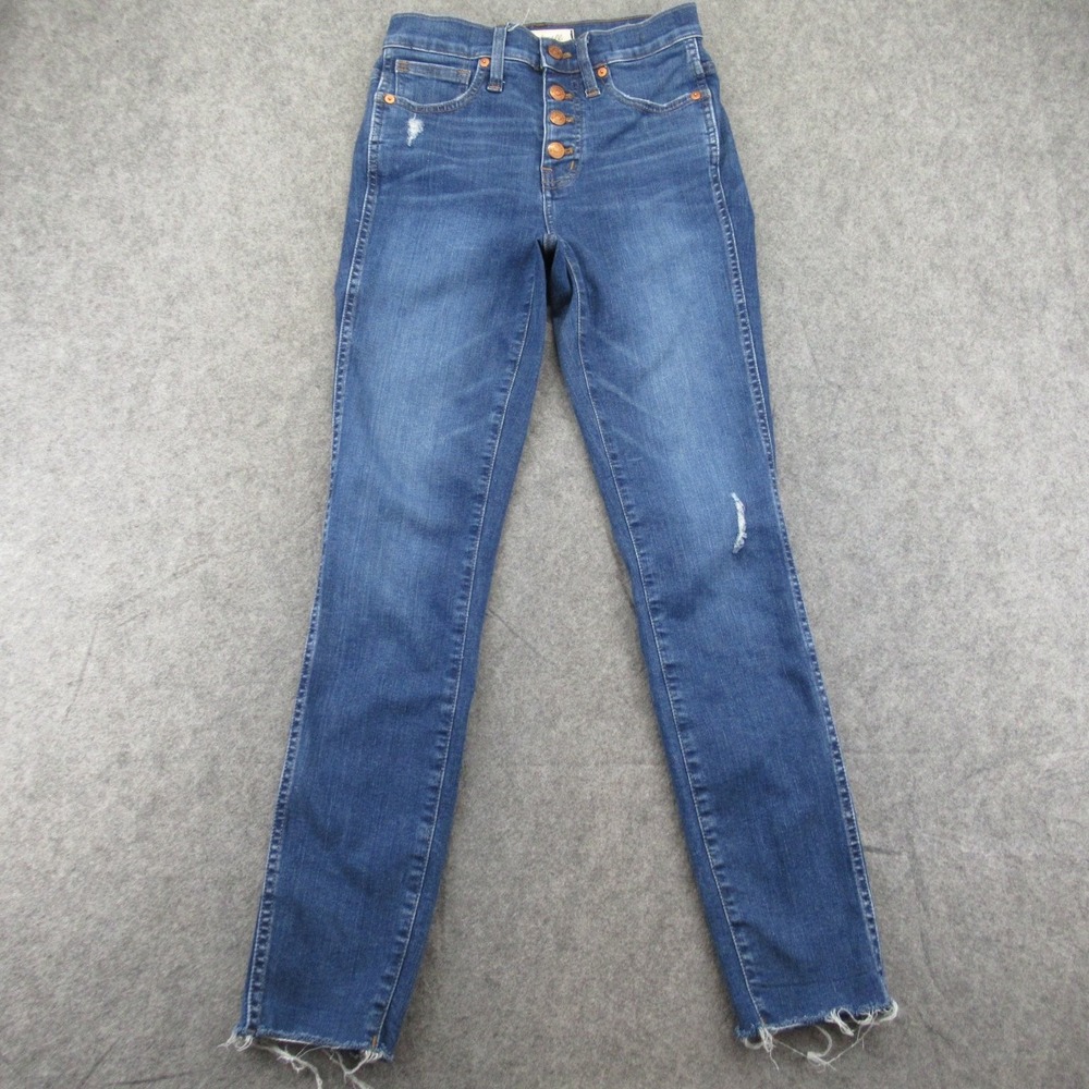 Madewell Women's Jeans Blue Wash 24 High-Rise Skinny Stretch‎